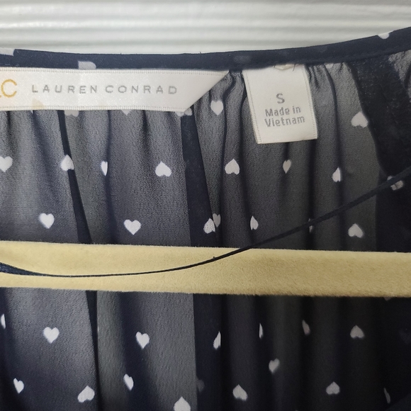 LC Navy Sheer Three Quarter Length Blouse, Small - Picture 4 of 6